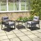 Costway 5 Piece Outdoor Conversation Set Rattan Armchairs with 2-Layer Side Table